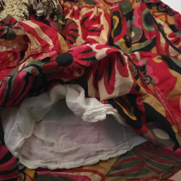 Speed Control Floral Red and Green Women's Pocketed Strapless Dress Sz 2x - Picture 5 of 10